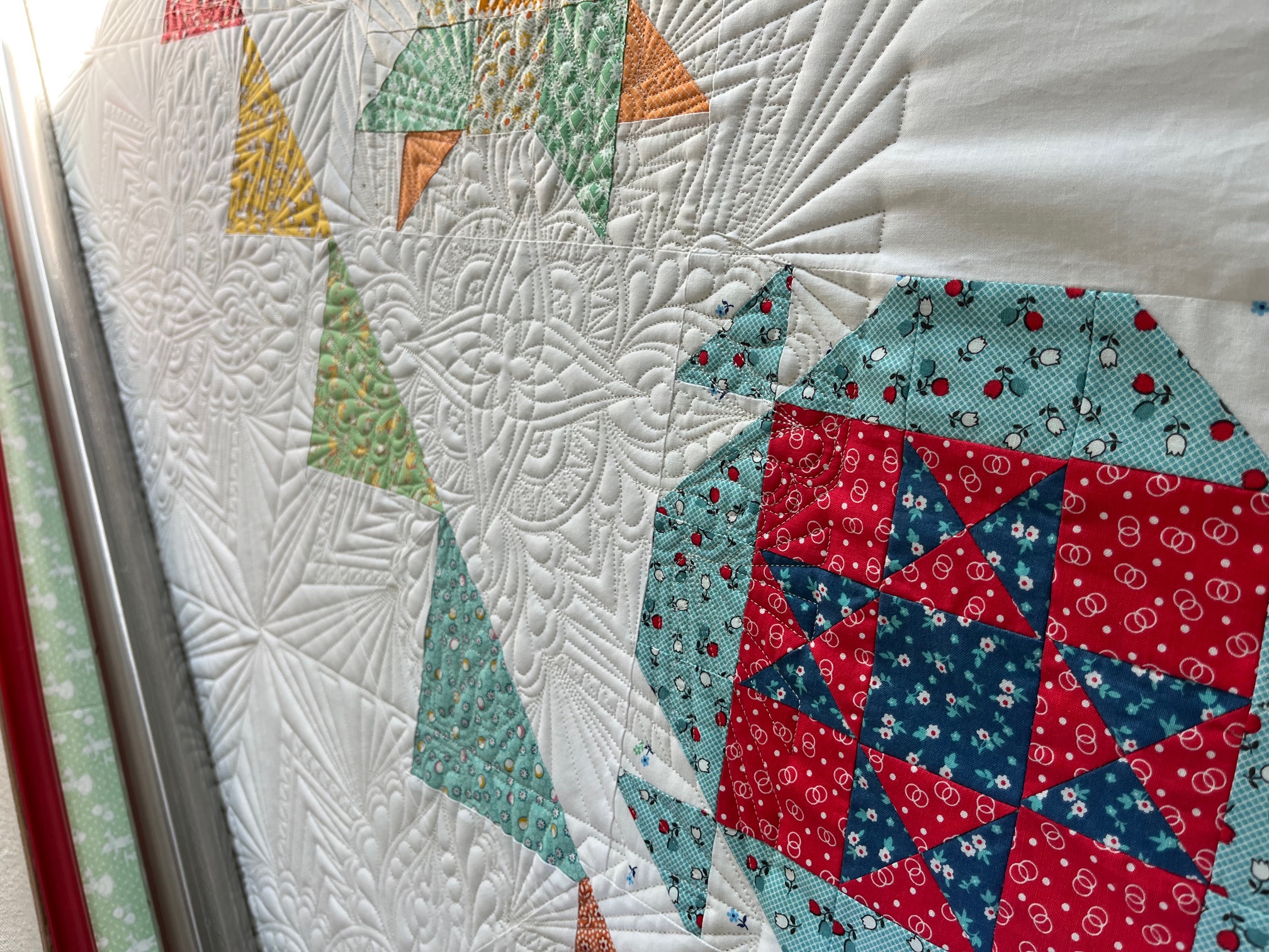Dense cross hatch inspired quilting pattern