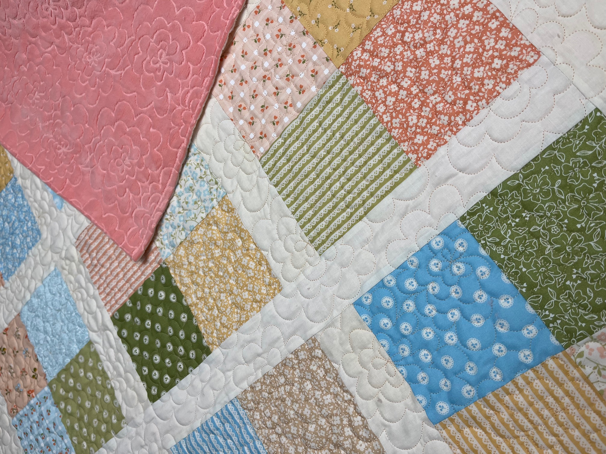 Floral edge-to-edge quilting pattern